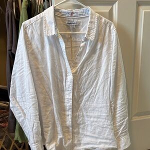 Tommy Bahama Crisp White Linen Button Down Shirt